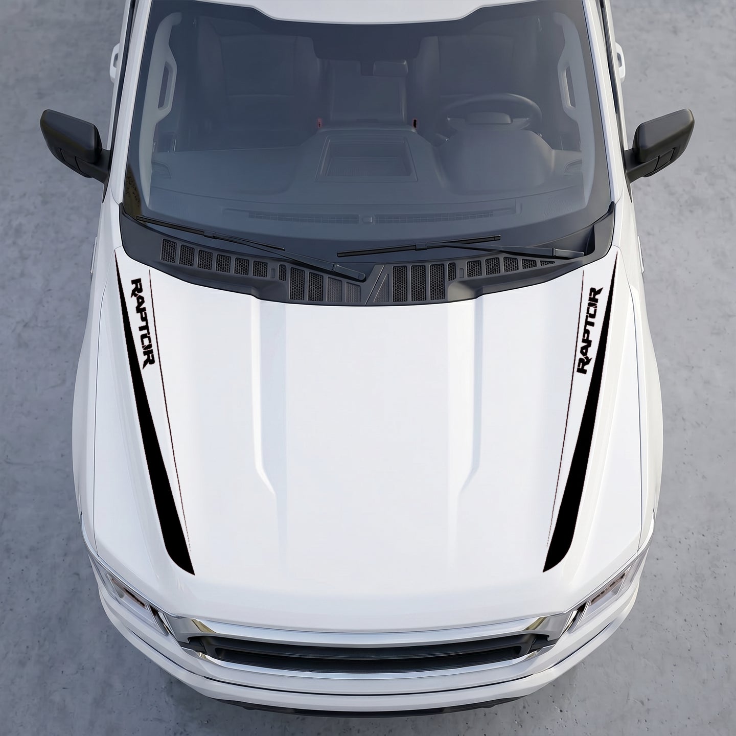 Hood Panel Decal/Sticker - Raptor Edition  Hood Cowl Stripes – Dual Side Vinyl Decal Graphic Kit - For Ford F-150 F150 2015-2020 - Premium Vinyl