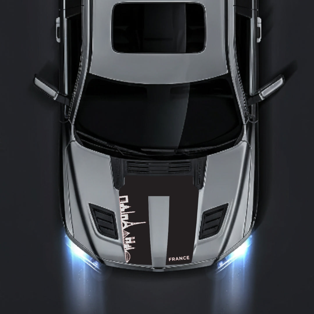 Hood Panel Decal/Sticker - France Skyline Graphic Kit - For Dodge RAM 1500 2019-2025 - Premium Vinyl