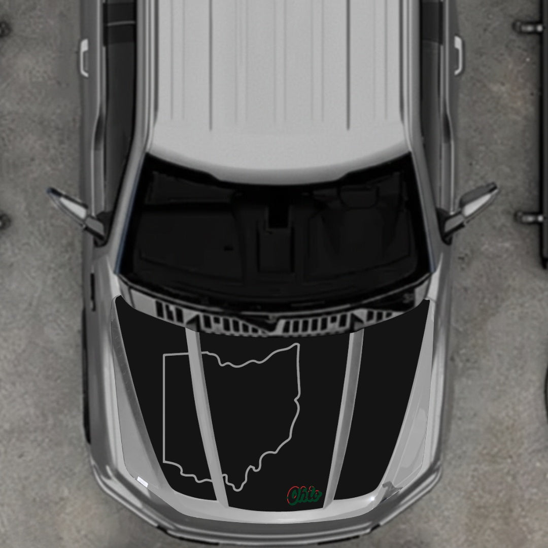 Hood Panel Decal/Sticker - Ohio - Cut Graphic Kit - For Ford F-150 2020-2026 - Premium Vinyl