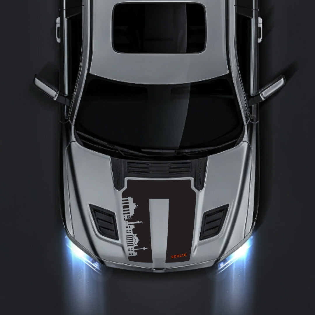 Performance Hood Panel Decal/Sticker - Berlin Skyline - Cut Graphic Kit - For Dodge RAM 1500 2019-2025 - Premium Vinyl
