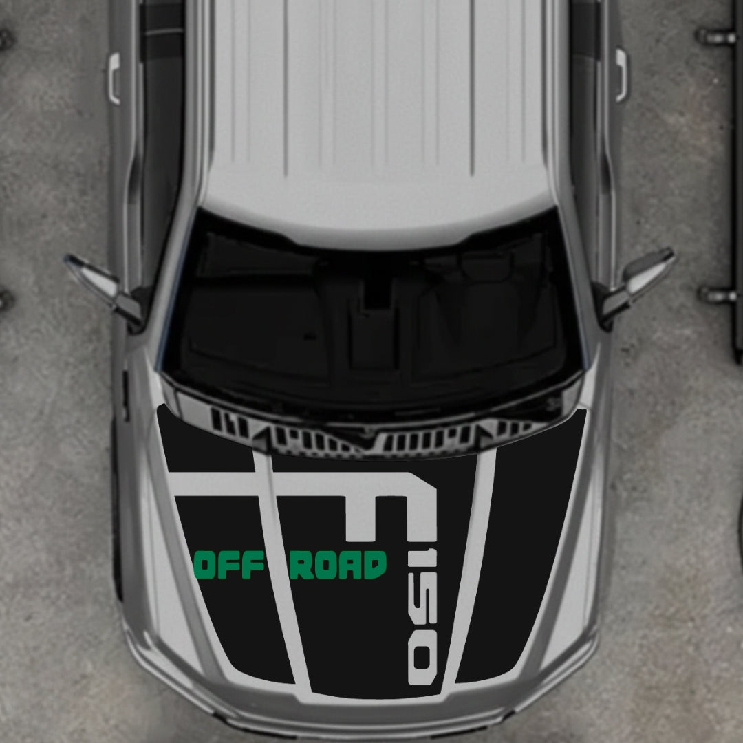 Hood Panel Decal/Sticker - Style 7 - Cut Graphic Kit - For Ford F-150 2020-2026 - Premium Vinyl