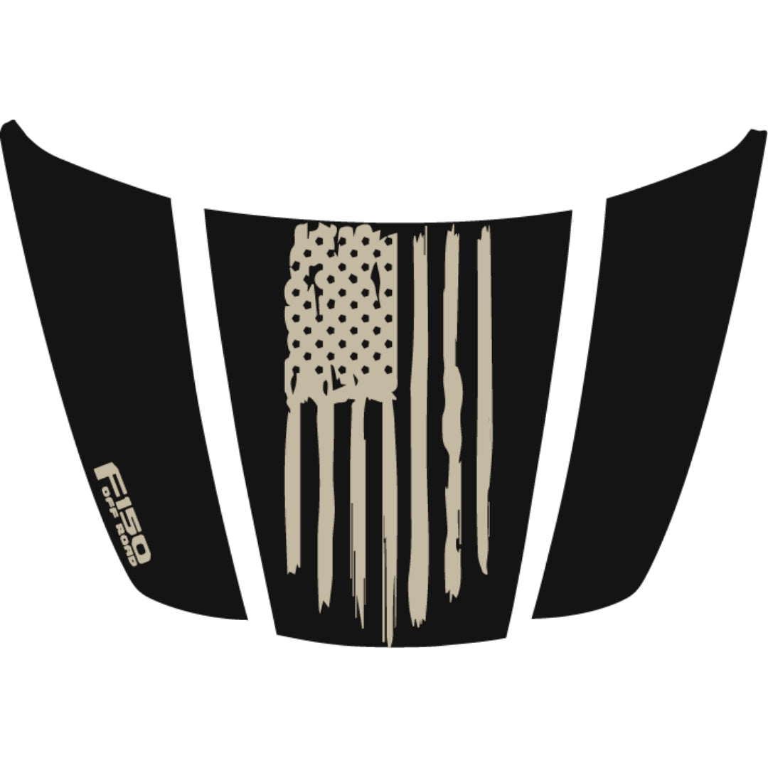 Hood Panel Decal/Sticker - USA Style 13 Graphic Kit - For Ford F-150 2020-2026 - Premium Vinyl