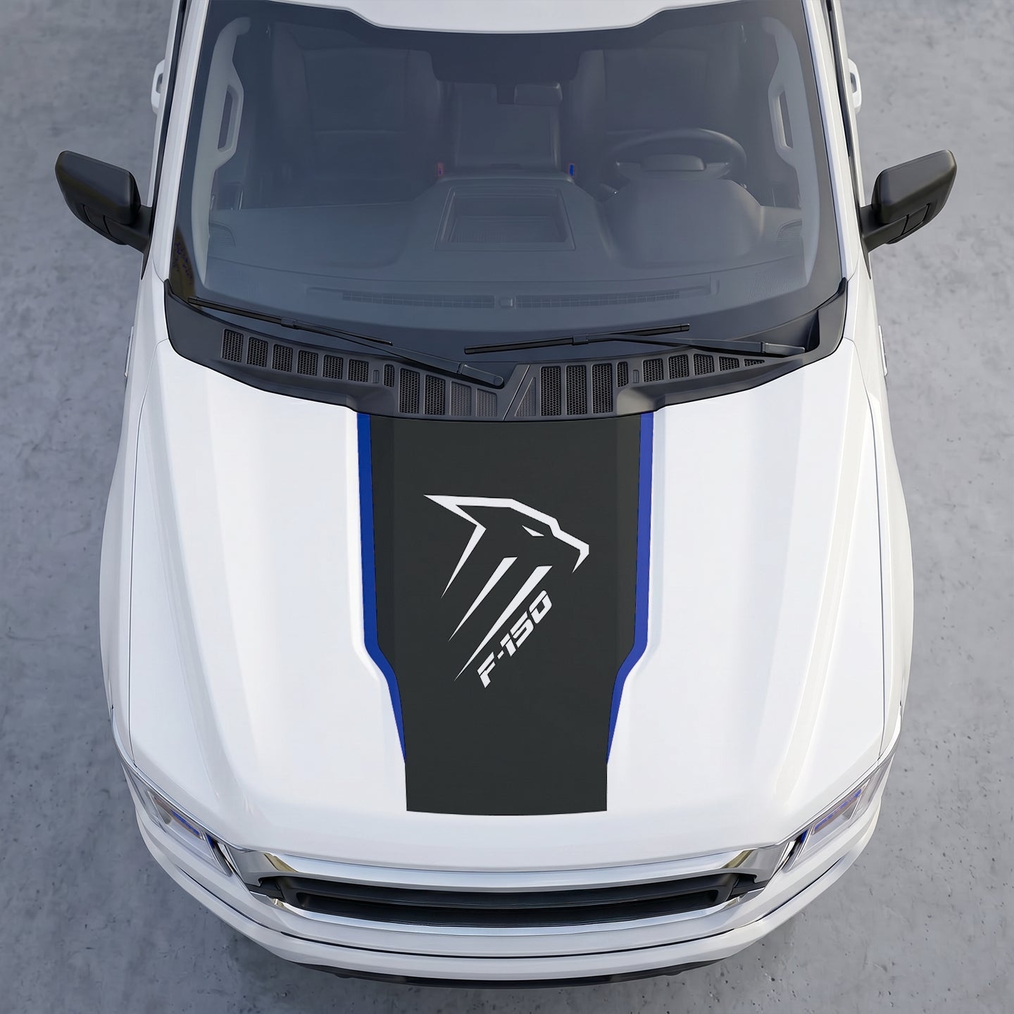 Hood Panel Decal/Sticker - Aggressive Raptor Profile Hood Decal – Geometric Pator Head Graphic Vinyl Sticker Graphic Kit - For Ford F-150 F150 2015-2020 - Premium Vinyl