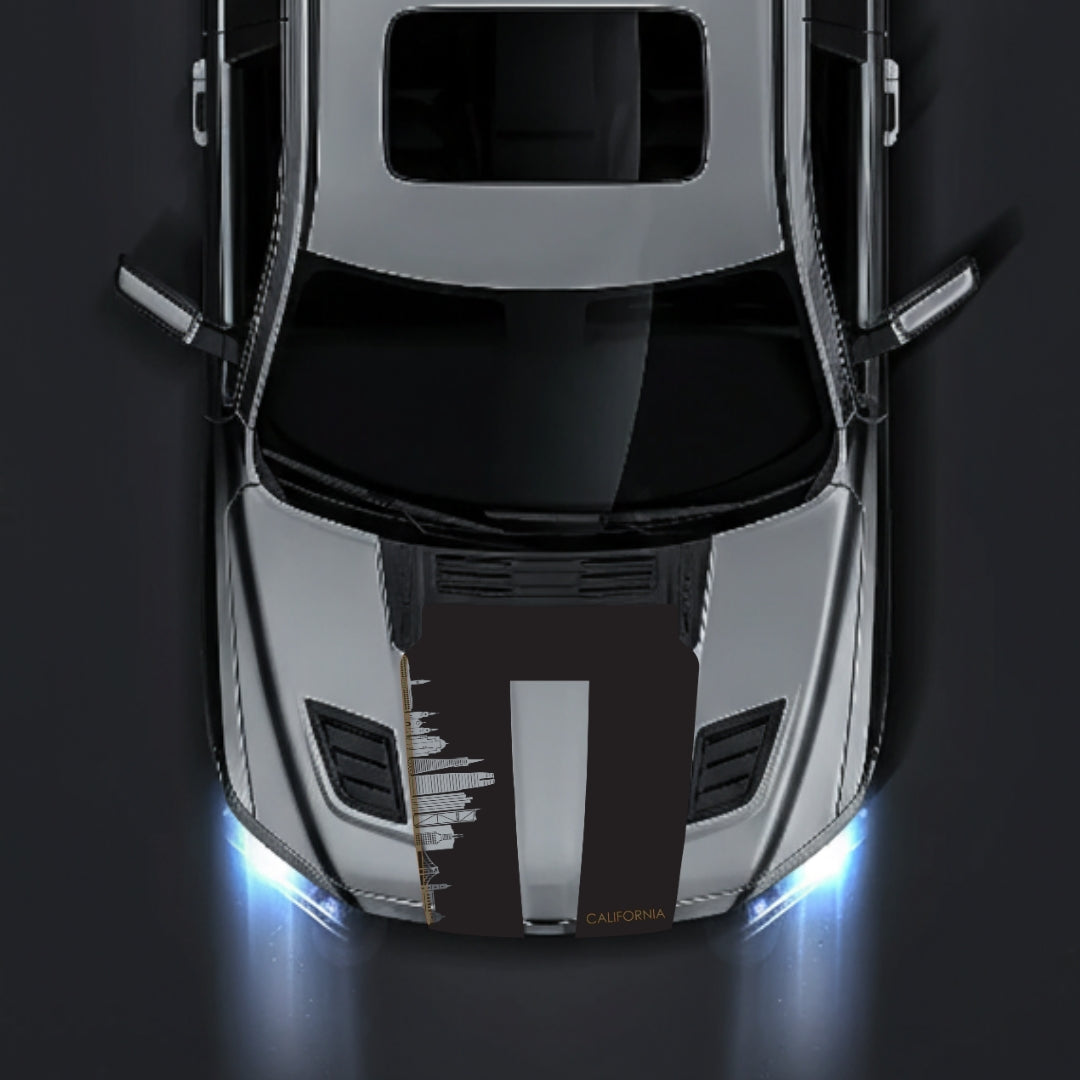 Performance Hood Panel Decal/Sticker - California Skyline - Cut - Border Graphic Kit - For Dodge RAM 1500 2019-2025 - Premium Vinyl