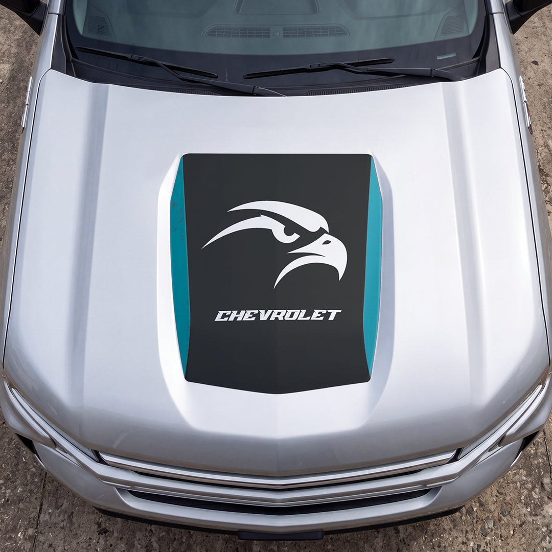 Hood Panel Decal/Sticker - Hawk Head Graphic Decal Graphic Kit - For Chevrolet Silverado 2019-2024 - Premium Vinyl
