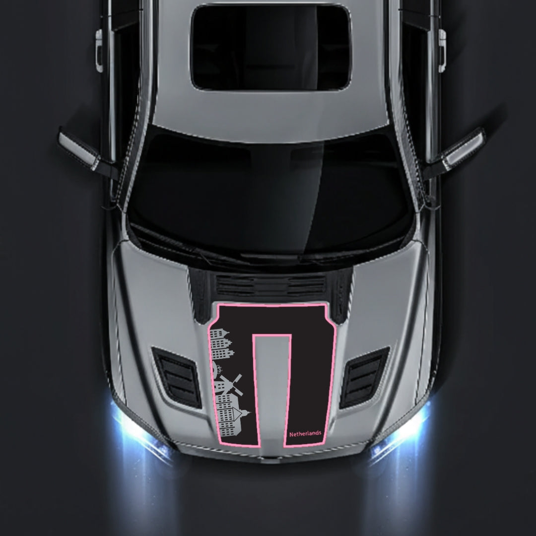 Hood Panel Decal/Sticker - Netherlands Skyline - Cut - Border Graphic Kit - For Dodge RAM 1500 2019-2025 - Premium Vinyl