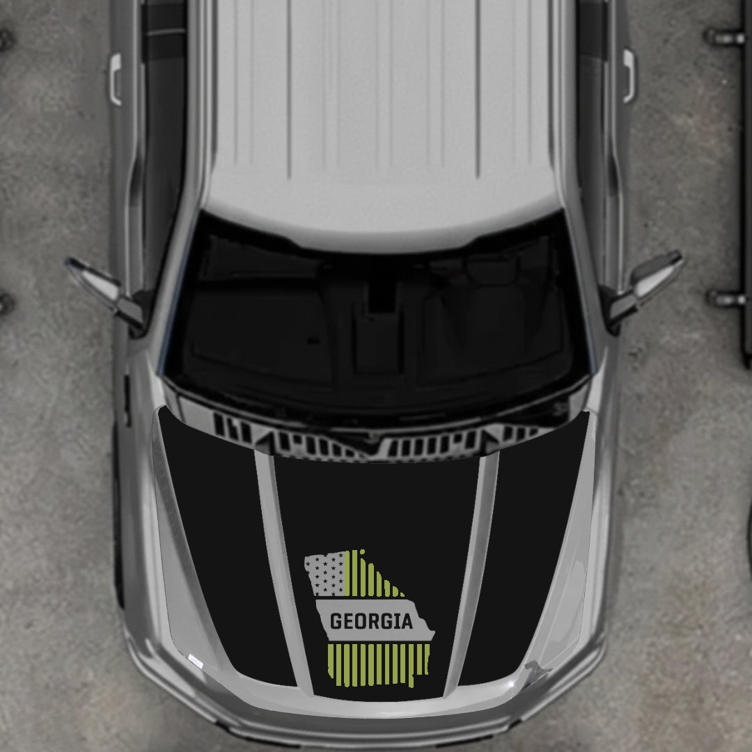 Hood Panel Decal/Sticker - Georgia - Cut Graphic Kit - For Ford F-150 2020-2026 - Premium Vinyl