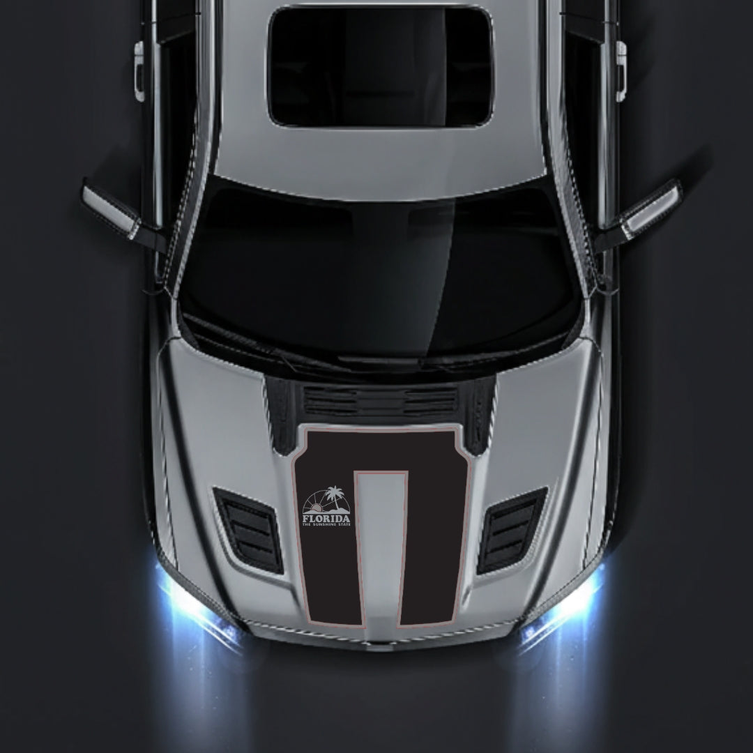 Hood Panel Decal/Sticker - Florida - Cut - Border Graphic Kit - For Dodge RAM 1500 2019-2025 - Premium Vinyl