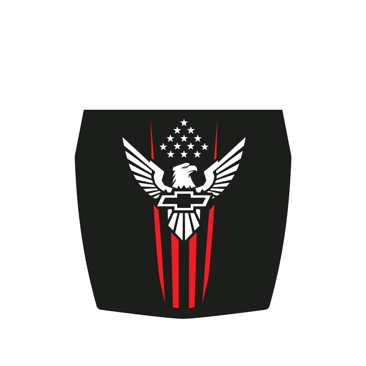 Hood Panel Decal/Sticker - Eagle with Stars Graphic Decal Graphic Kit - For Chevrolet Silverado 2019-2024 - Premium Vinyl