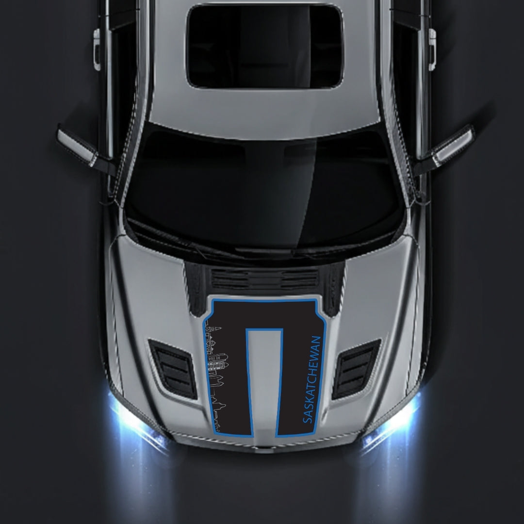 Performance Hood Panel Decal/Sticker - Saskatchewan Skyline - Cut - Border Graphic Kit - For Dodge RAM 1500 2019-2025 - Premium Vinyl