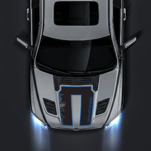 Performance Hood Panel Decal/Sticker - Saskatchewan Skyline - Cut - Border Graphic Kit - For Dodge RAM 1500 2019-2025 - Premium Vinyl