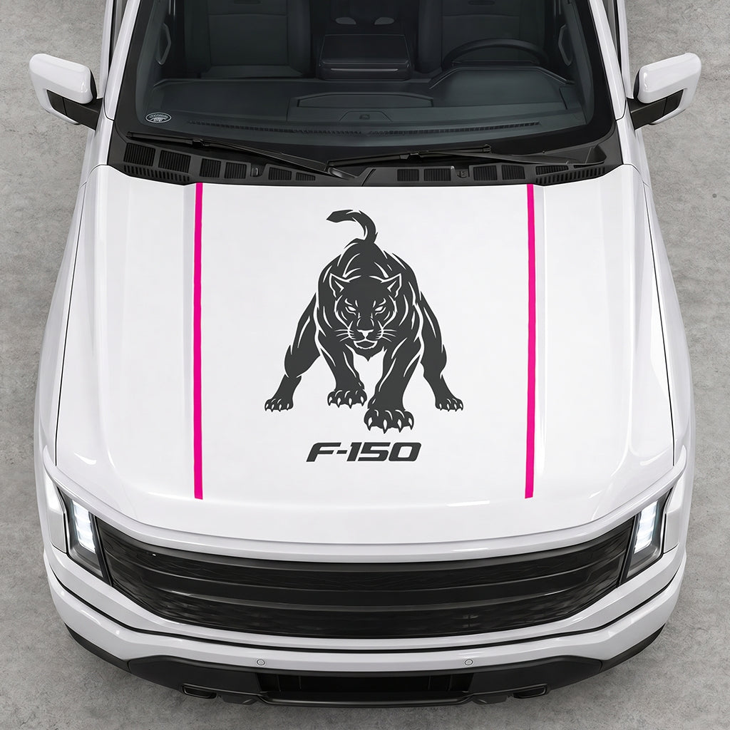 Hood Panel Decal/Sticker - Tiger Graphic Decal Graphic Kit - For Ford F-150 2015-2020 - Premium Vinyl