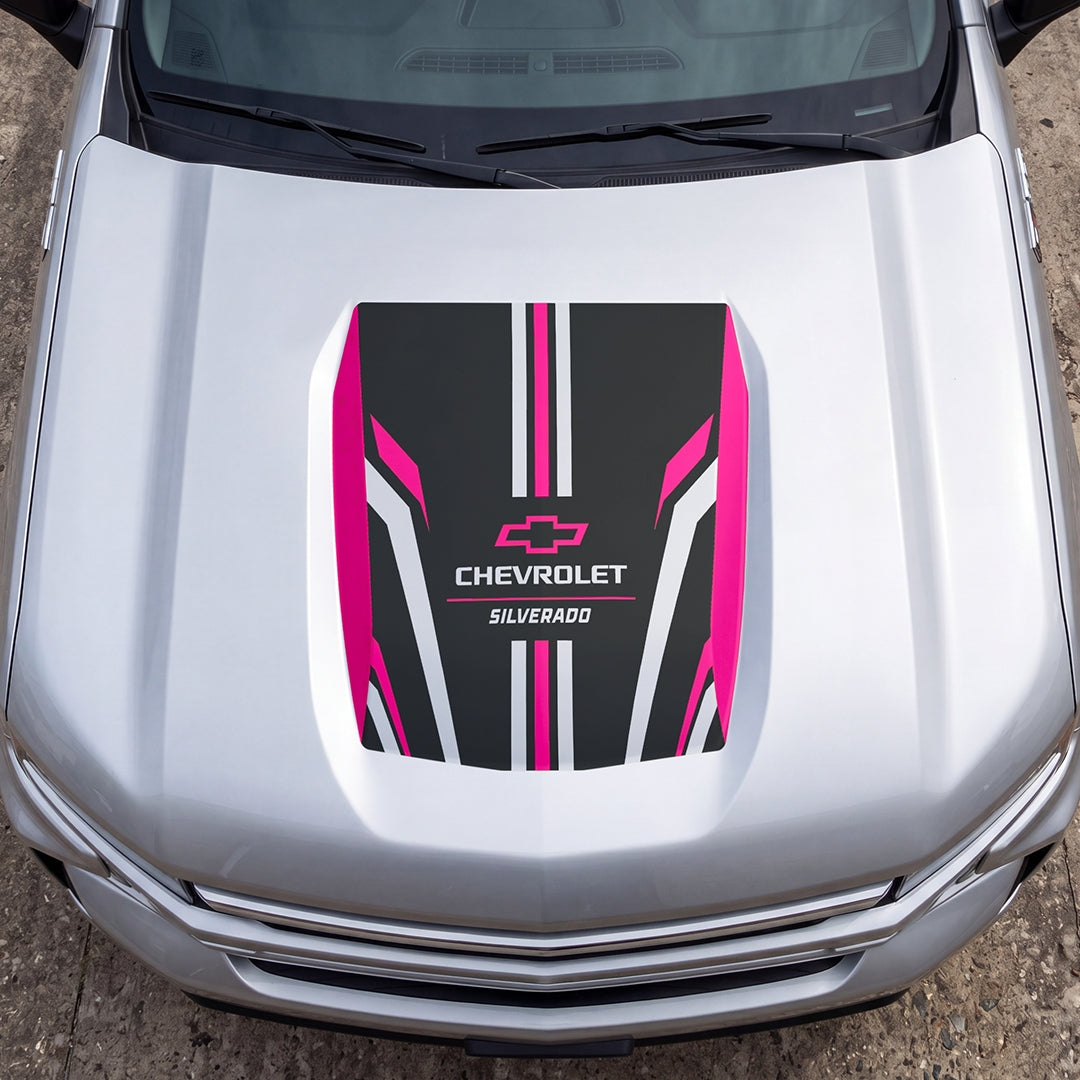 Hood Panel Decal/Sticker - Speed Graphic Decal Graphic Kit - For Chevrolet Silverado 2019-2024 - Premium Vinyl