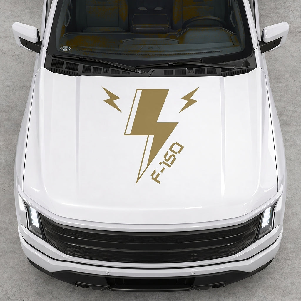 Hood Panel Decal/Sticker - Cut Triple Electric Graphic Decal Graphic Kit - For FORD F-150 2015-2020 - Premium Vinyl