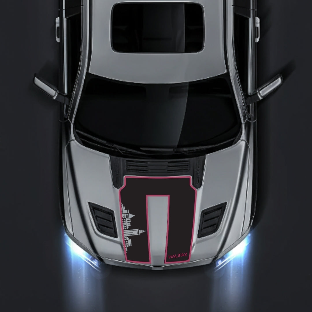 Performance Hood Panel Decal/Sticker - Halifax Skyline - Cut - Border Graphic Kit - For Dodge RAM 1500 2019-2025 - Premium Vinyl