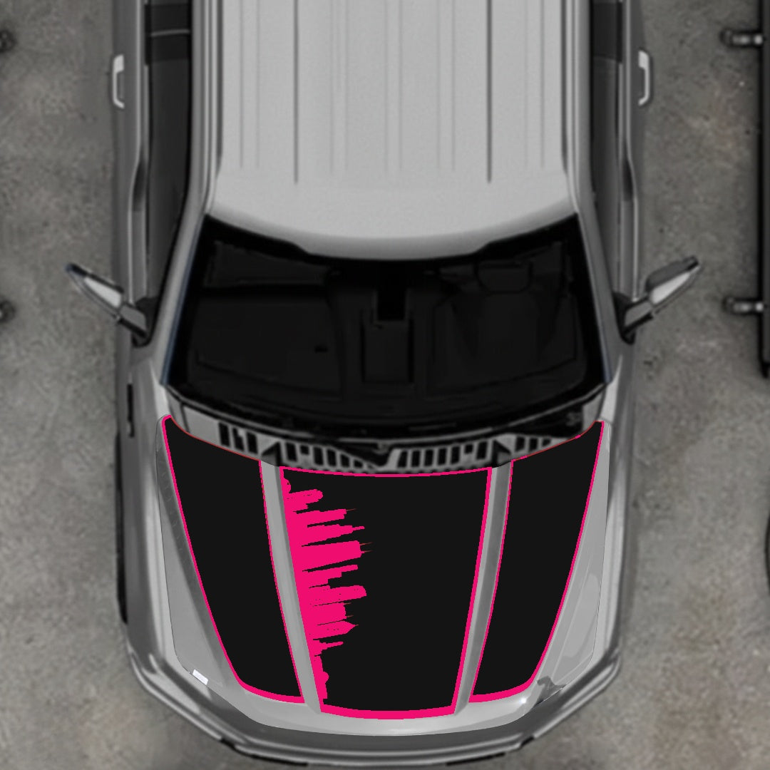 Hood Panel Decal/Sticker - Dubai - Border Graphic Kit - For Ford F-150 2020-2026 - Premium Vinyl