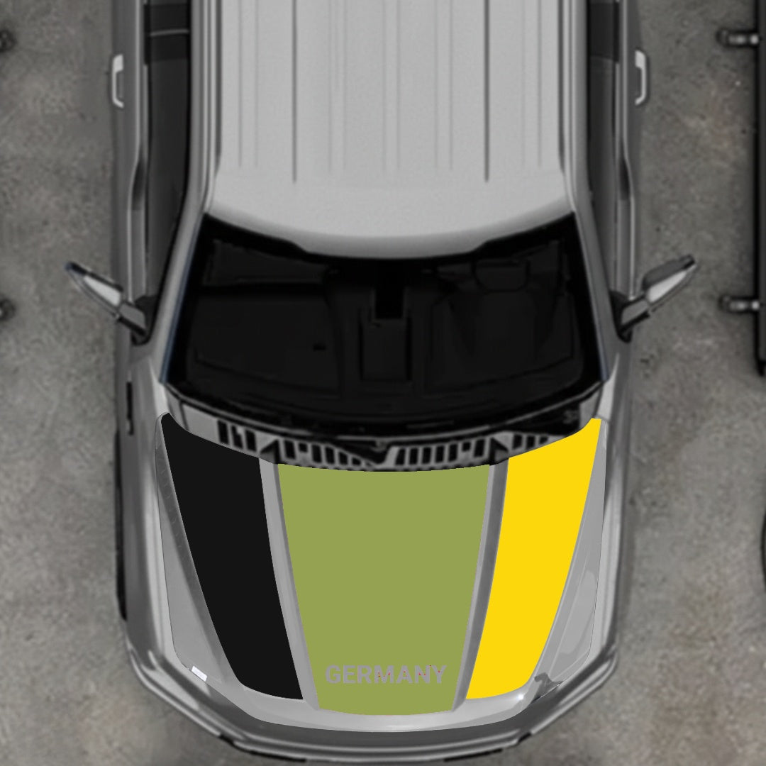 Hood Panel Decal/Sticker - Germany Flag Parts Graphic Kit - For Ford F-150 2020-2026 - Premium Vinyl