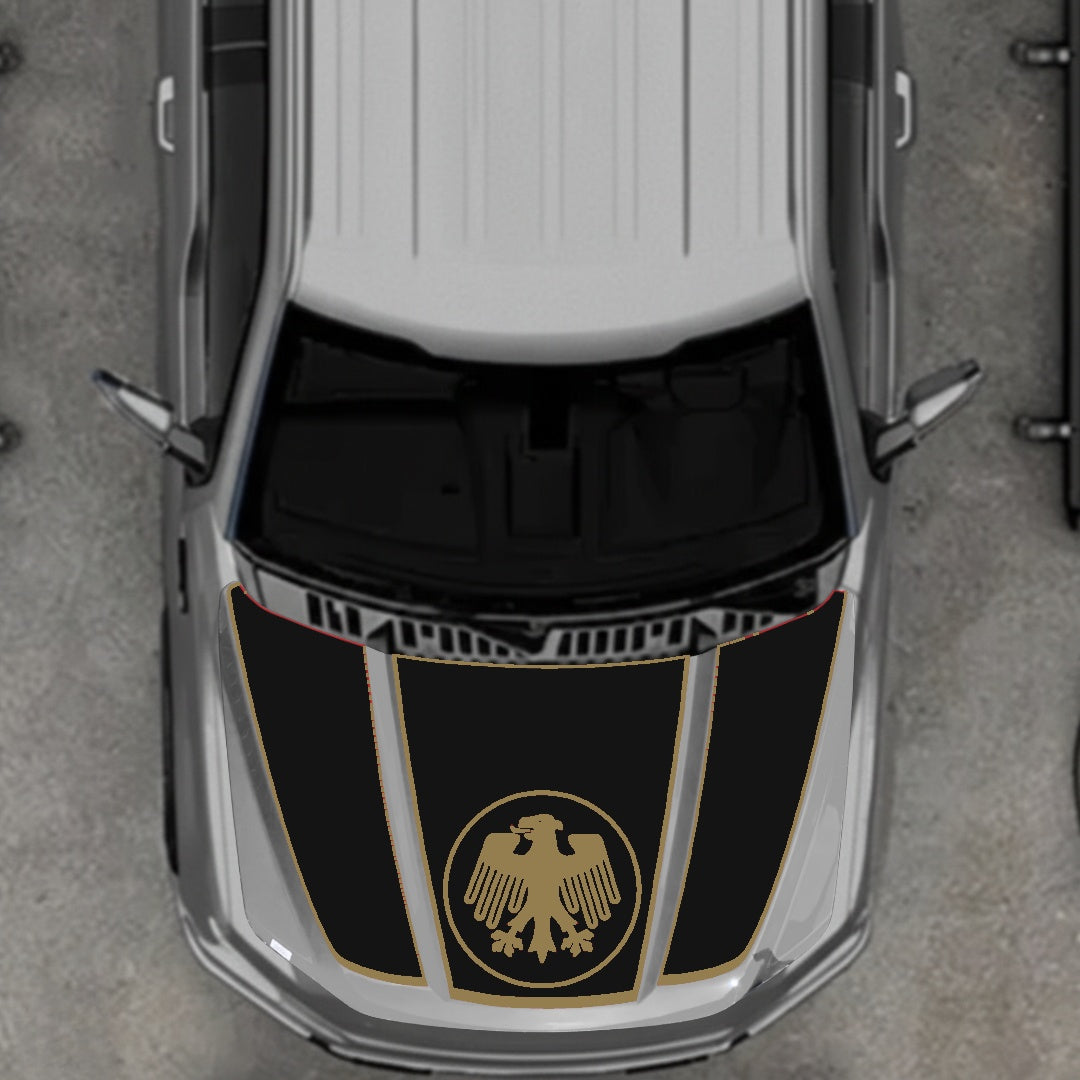 Hood Panel Decal/Sticker - Germany Logo - Border Graphic Kit - For Ford F-150 2020-2026 - Premium Vinyl