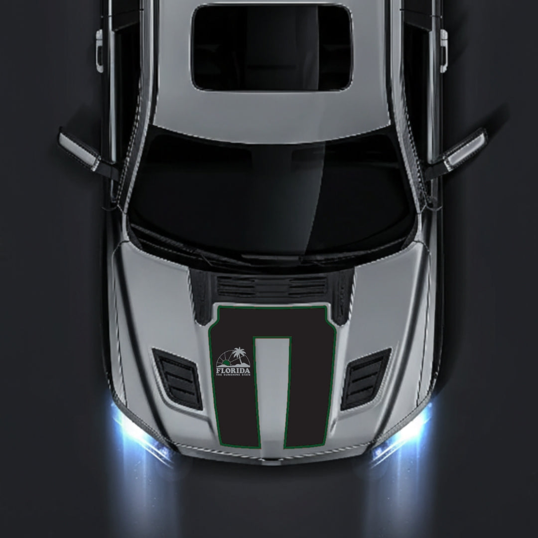 Hood Panel Decal/Sticker - Florida - Cut - Border Graphic Kit - For Dodge RAM 1500 2019-2025 - Premium Vinyl