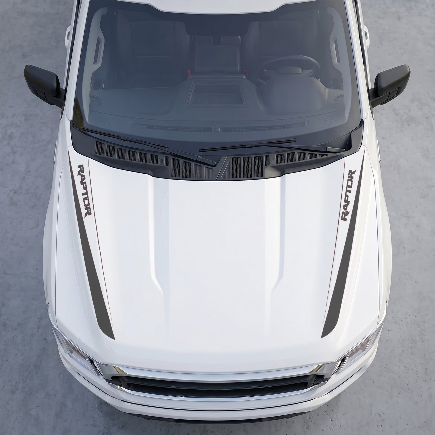Hood Panel Decal/Sticker - Raptor Edition  Hood Cowl Stripes – Dual Side Vinyl Decal Graphic Kit - For Ford F-150 F150 2015-2020 - Premium Vinyl