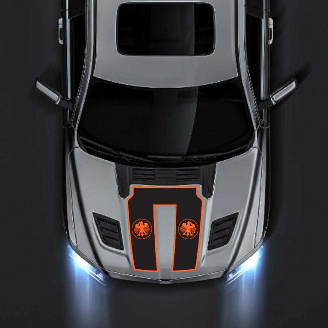 Hood Panel Decal/Sticker - Germany Visual Identity - Border Graphic Kit - For Dodge RAM 1500 2019-2025 - Premium Vinyl
