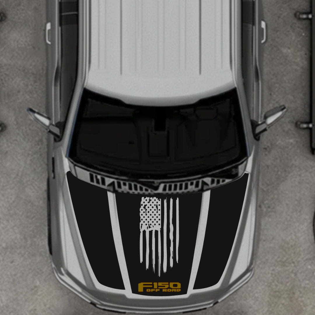 Hood Panel Decal/Sticker - USA Style 10 Graphic Kit - For Ford F-150 2020-2026 - Premium Vinyl