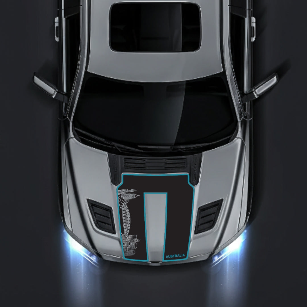 Hood Panel Decal/Sticker - Australia Skyline - Cut - Border Graphic Kit - For Dodge RAM 1500 2019-2025 - Premium Vinyl