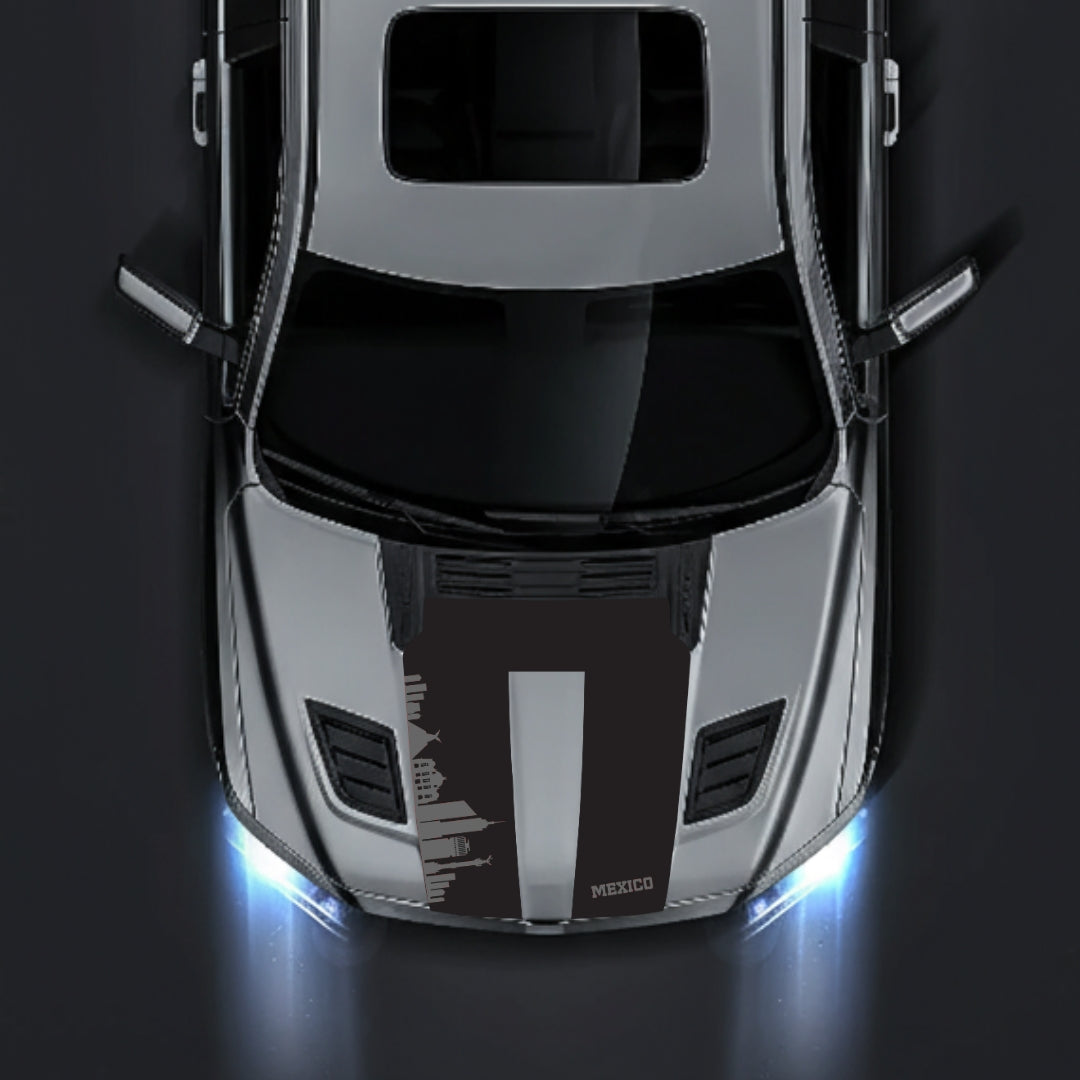 Performance Hood Panel Decal/Sticker - Mexico Skyline Graphic Kit - For Dodge RAM 1500 2019-2025 - Premium Vinyl
