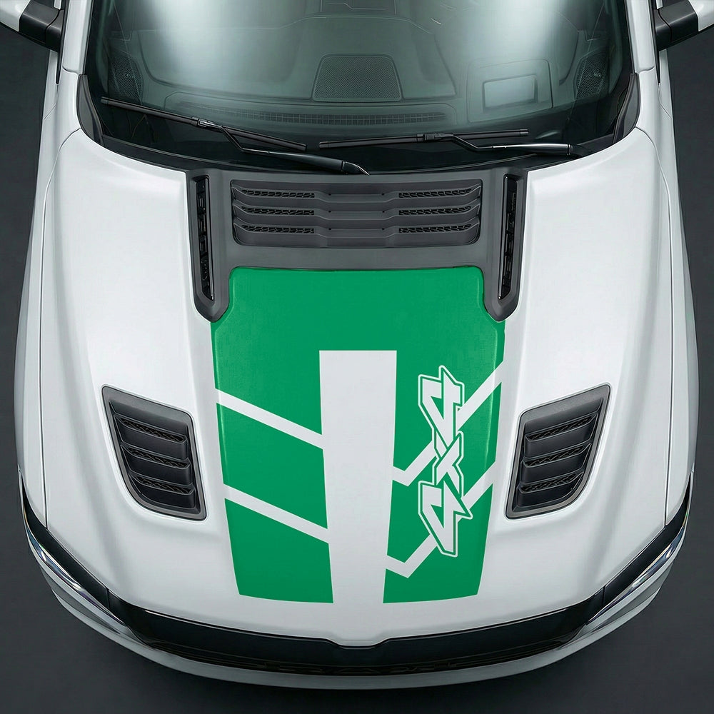 Hood Panel Decal/Sticker - Bold 4x4 Geometric Chevron Graphic Kit - For Dodge Ram 2019-2025 - Premium Vinyl