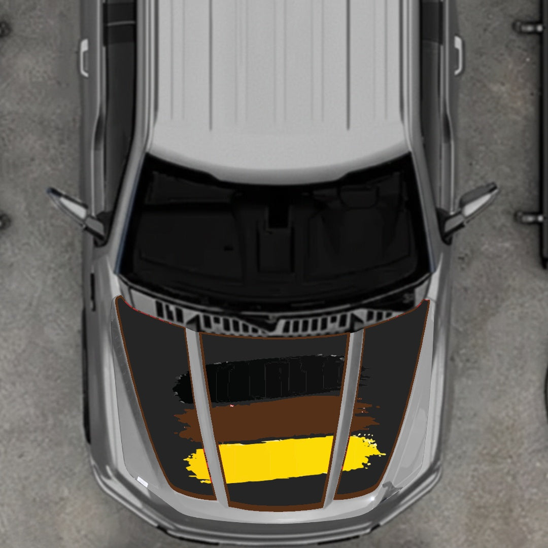 Hood Panel Decal/Sticker - Germany Flag - Border Graphic Kit - For Ford F-150 2020-2026 - Premium Vinyl