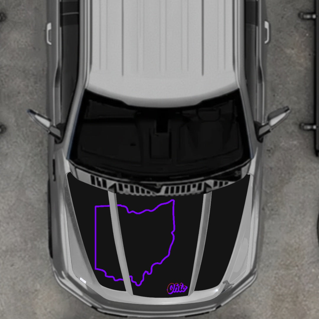 Hood Panel Decal/Sticker - Ohio Graphic Kit - For Ford F-150 2020-2026 - Premium Vinyl