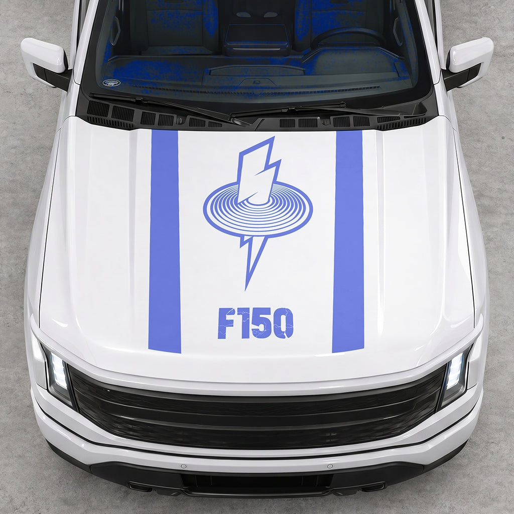 Hood Panel Decal/Sticker - Cut Magnetic Field Graphic Decal Graphic Kit - For FORD F-150 2015-2020 - Premium Vinyl