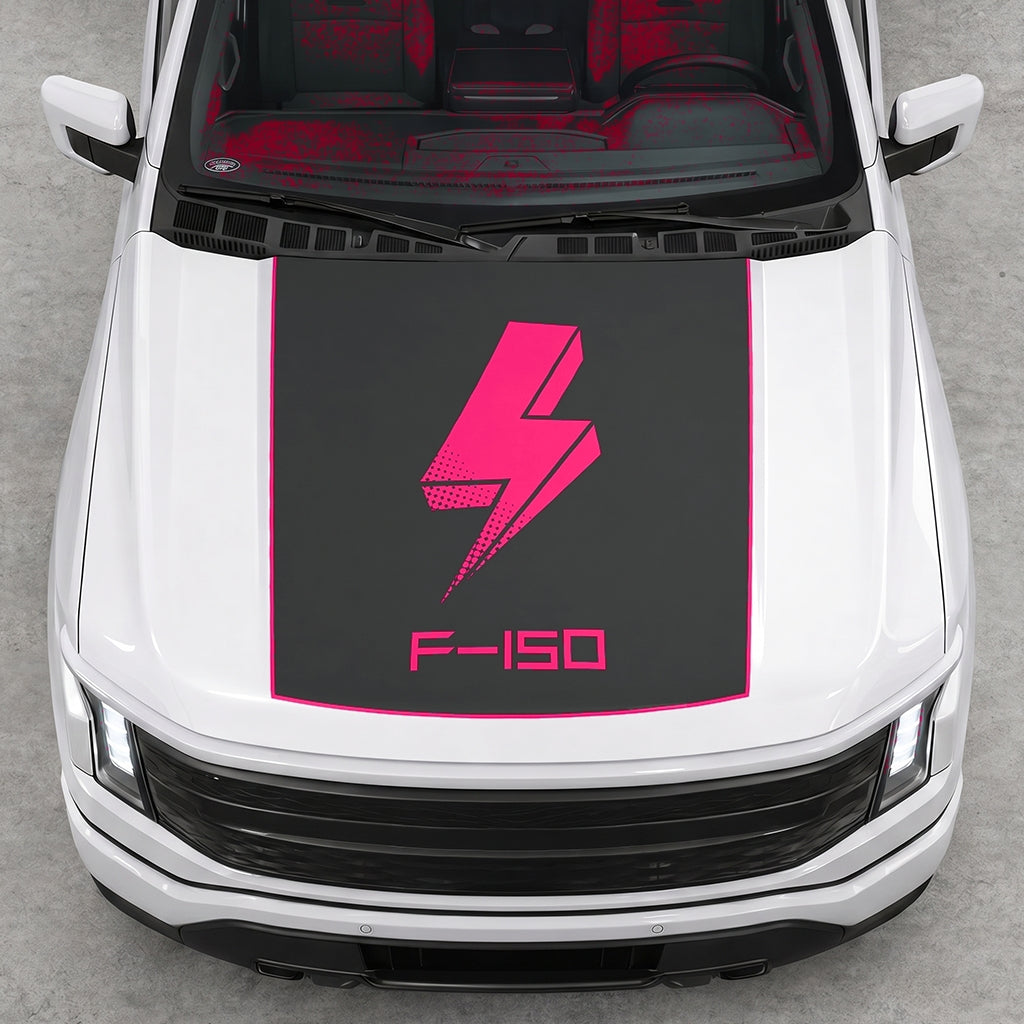 Hood Panel Decal/Sticker - Bold Electric Graphic Decal Graphic Kit - For FORD F-150 2015-2020 - Premium Vinyl