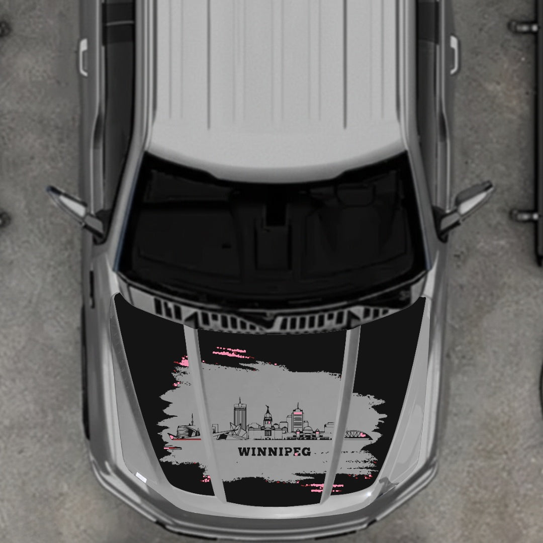 Hood Panel Decal/Sticker - Winnipeg - Cut Graphic Kit - For Ford F-150 2020-2026 - Premium Vinyl