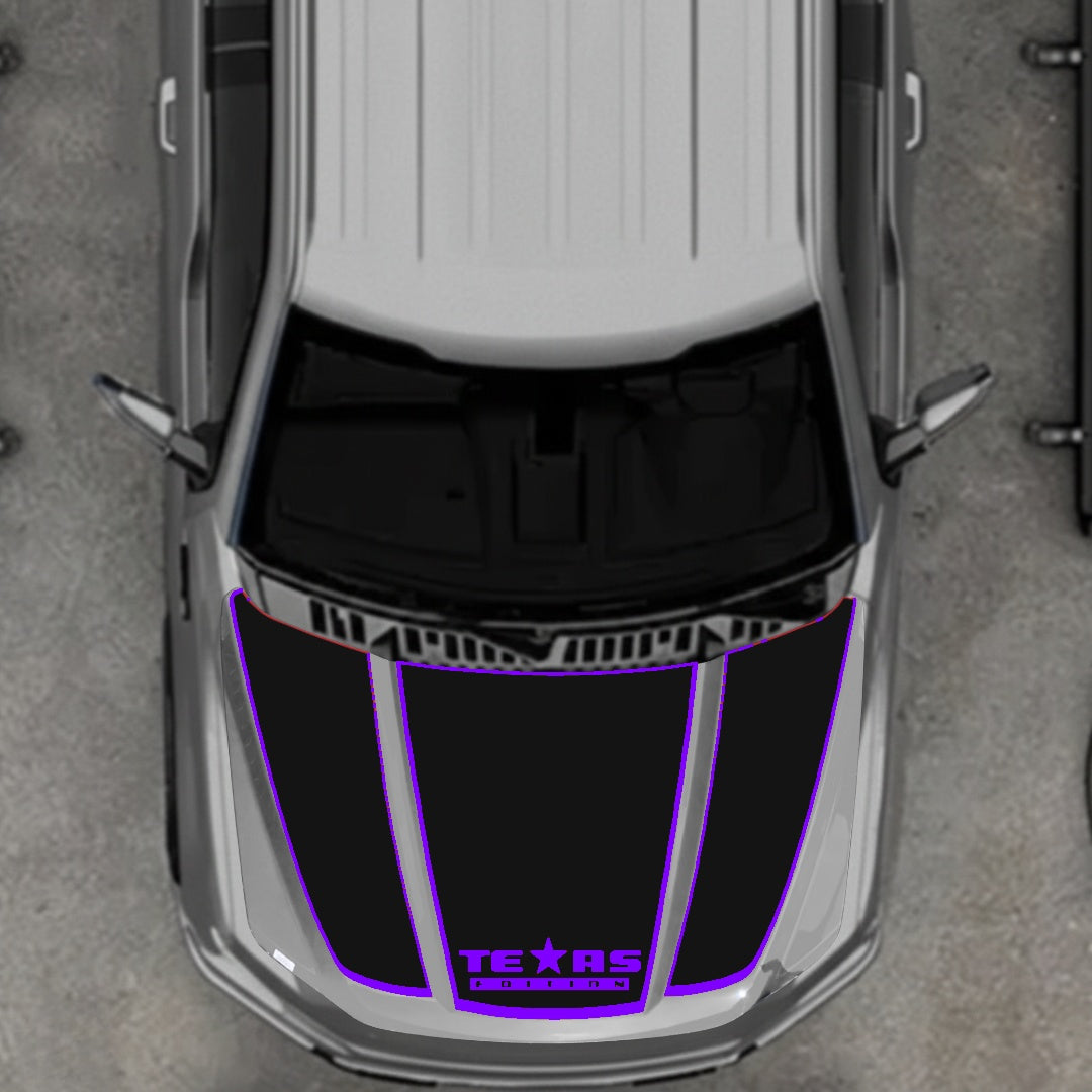 Hood Panel Decal/Sticker - Texas - Border Graphic Kit - For Ford F-150 2020-2026 - Premium Vinyl
