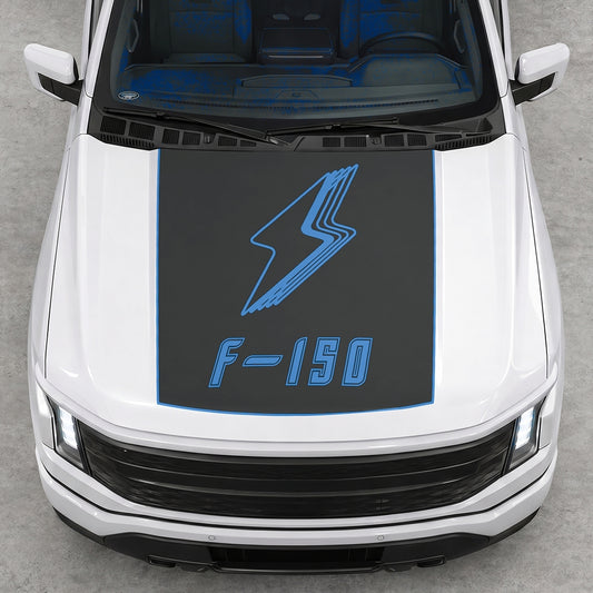 Hood Panel Decal/Sticker - Bordered Electric F150 Graphic Decal Graphic Kit - For FORD F-150 2015-2020 - Premium Vinyl