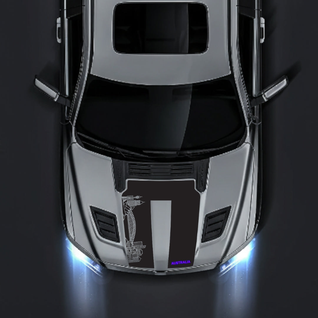 Performance Hood Panel Decal/Sticker - Australia Skyline - Cut Graphic Kit - For Dodge RAM 1500 2019-2025 - Premium Vinyl