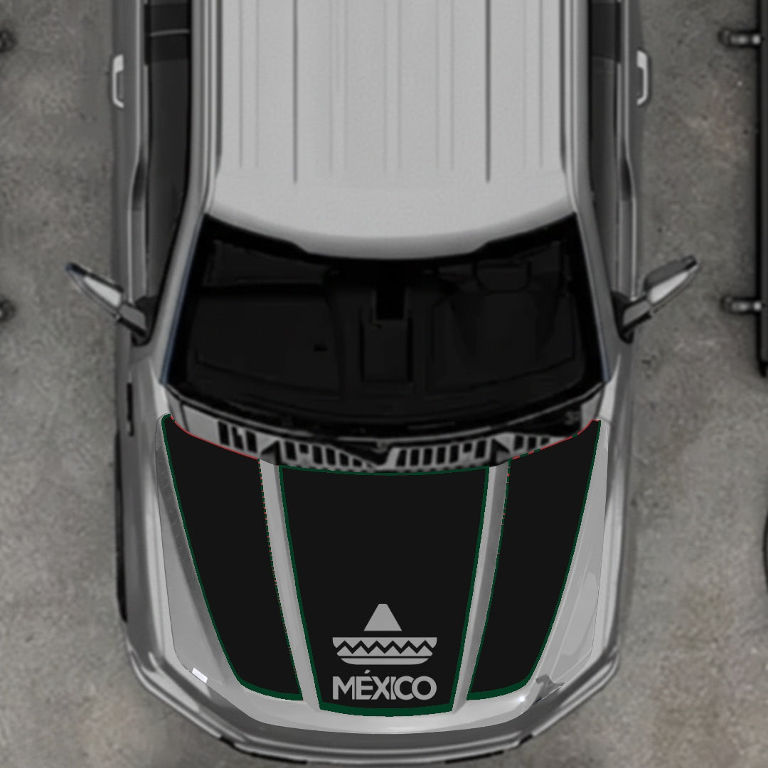 Hood Panel Decal/Sticker - Mexico - Cut - border Graphic Kit - For Ford F-150 2020-2026 - Premium Vinyl