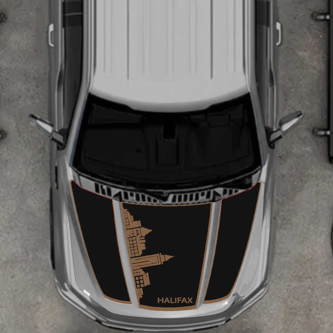 Hood Panel Decal/Sticker - Halifax Skylie - Border Graphic Kit - For Ford F-150 2020-2026 - Premium Vinyl