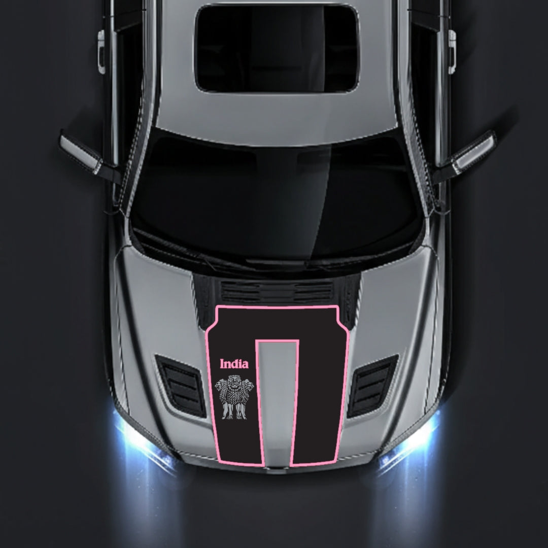 Hood Panel Decal/Sticker - India - Cut - Border Graphic Kit - For Dodge RAM 1500 2019-2025 - Premium Vinyl