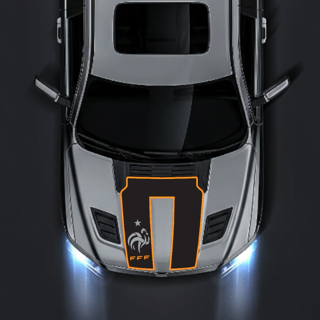 Hood Panel Decal/Sticker - French Football Federation Logo - Border Graphic Kit - For Dodge RAM 1500 2019-2025 - Premium Vinyl