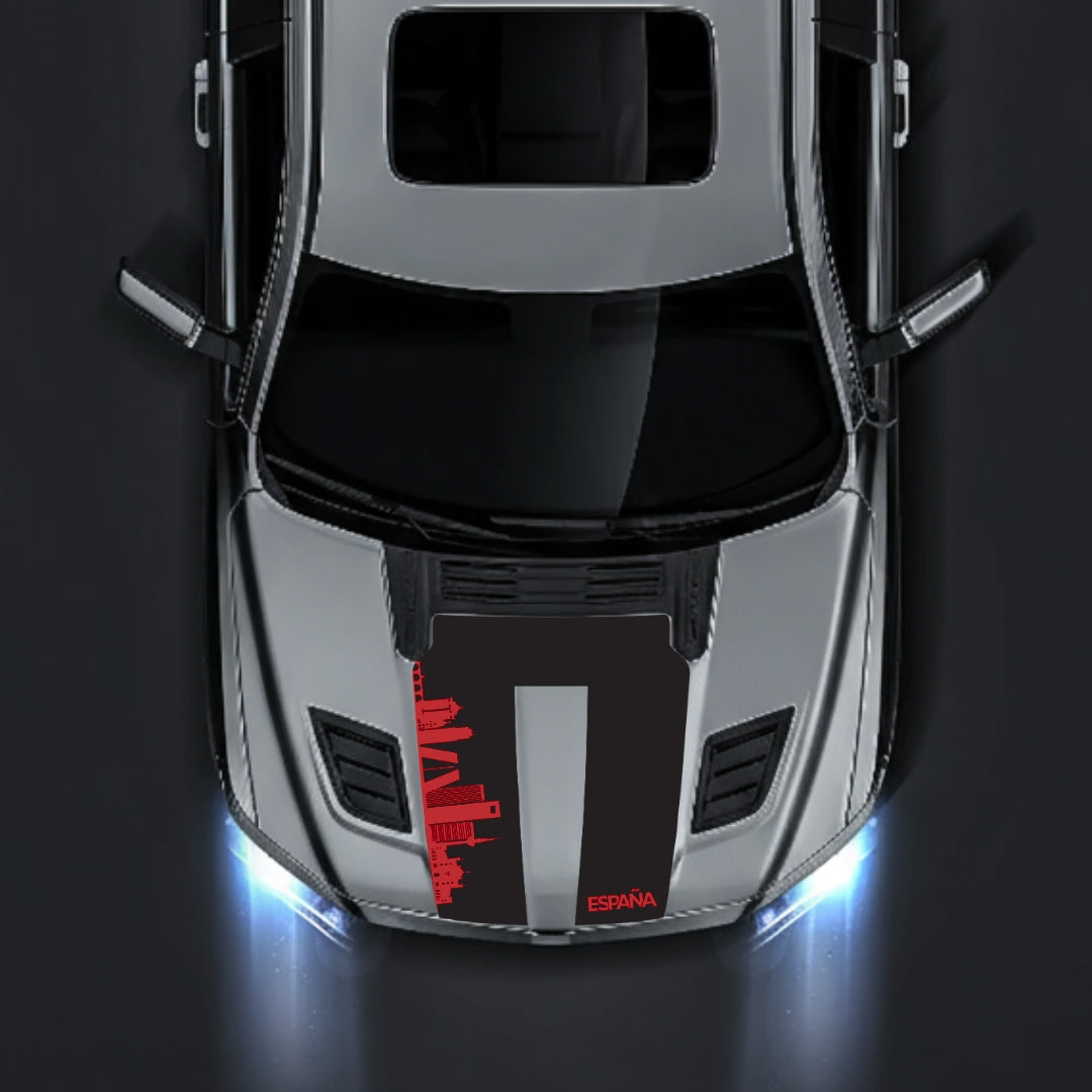 Hood Panel Decal/Sticker - Spain Skyline Graphic Kit - For Dodge RAM 1500 2019-2025 - Premium Vinyl