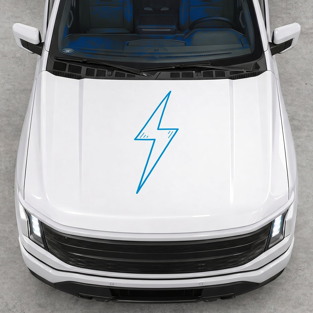 Hood Panel Decal/Sticker - Cut Electric Graphic Decal Graphic Kit - For FORD F-150 2015-2020 - Premium Vinyl