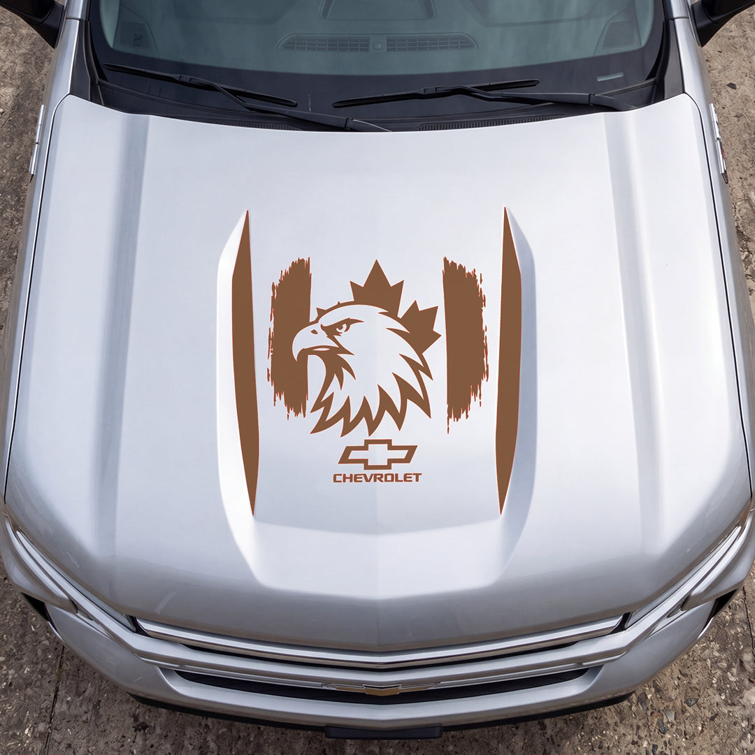 Hood Panel Decal/Sticker - Canadaian Eagle Graphic Decal Graphic Kit - For Chevrolet Silverado 2019-2024 - Premium Vinyl
