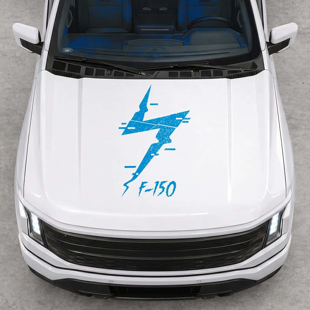 Hood Panel Decal/Sticker - Cut Electric F150 Graphic Decal Graphic Kit - For FORD F-150 2015-2020 - Premium Vinyl