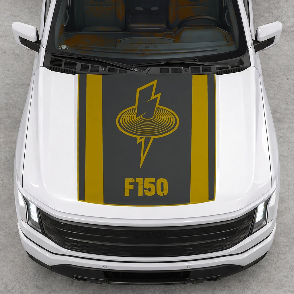 Hood Panel Decal/Sticker - Magnetic Field Graphic Decal Graphic Kit - For FORD F-150 2015-2020 - Premium Vinyl