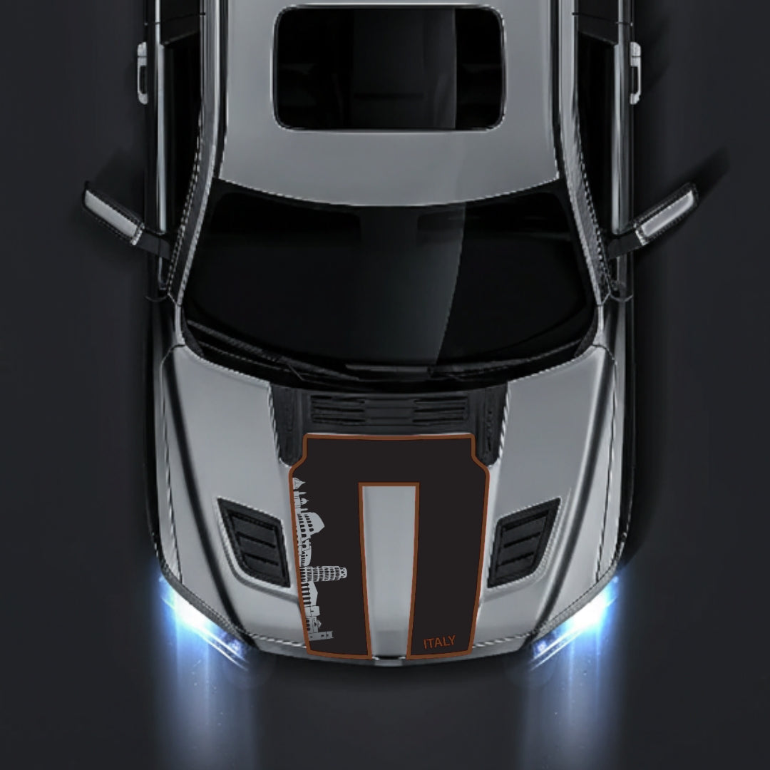Hood Panel Decal/Sticker - Italy Skyline - Cut - Border Graphic Kit - For Dodge RAM 1500 2019-2025 - Premium Vinyl