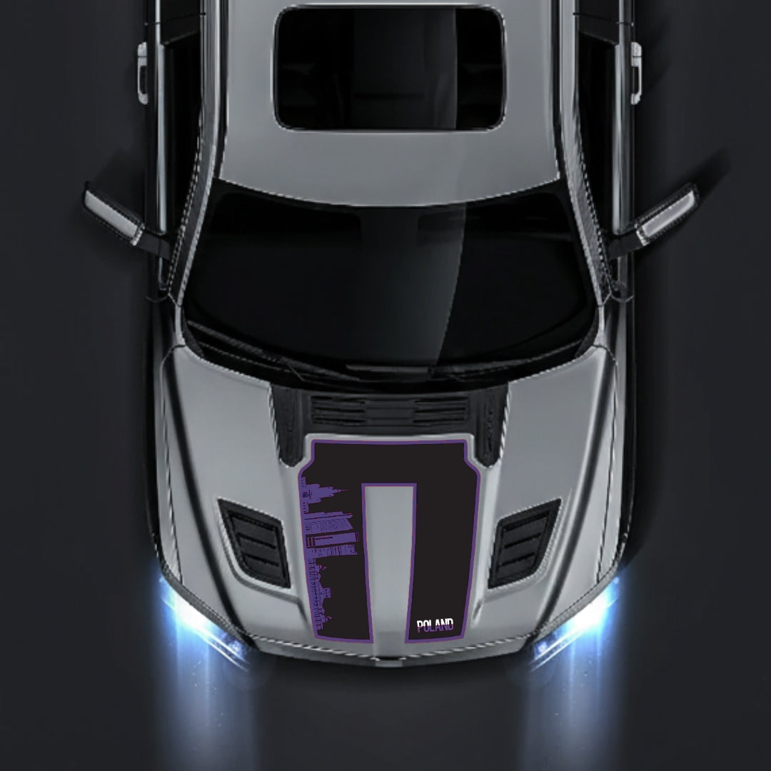 Hood Panel Decal/Sticker - Poland Skyline - Border Graphic Kit - For Dodge RAM 1500 2019-2025 - Premium Vinyl