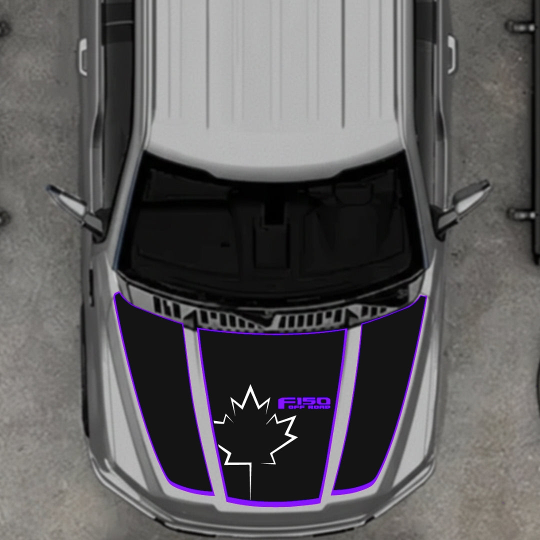Hood Panel Decal/Sticker - Canada Style 3 Graphic Kit - For Ford F-150 2020-2026 - Premium Vinyl