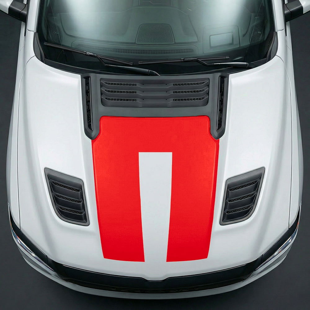 Hood Panel Decal/Sticker - Solid RAM 1500 U-Shape Graphic Kit - For Dodge Ram 2019-2025 - Premium Vinyl